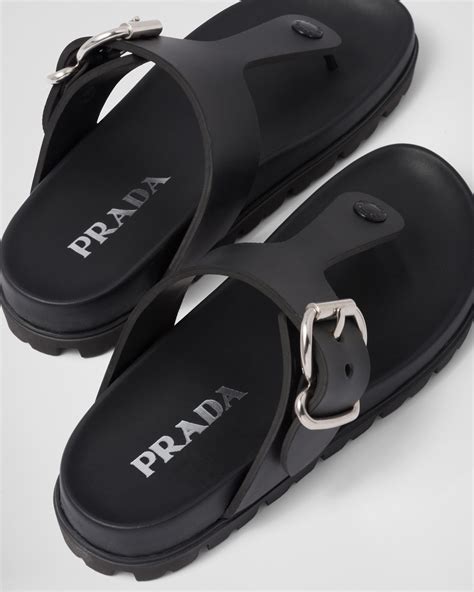 prada rubber flip flops|sandal prada original.